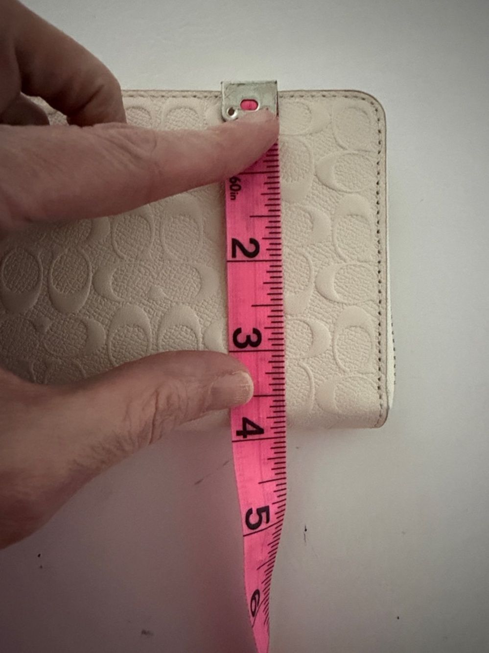 Coach Cream Embossed Wallet - Picture 10 of 11